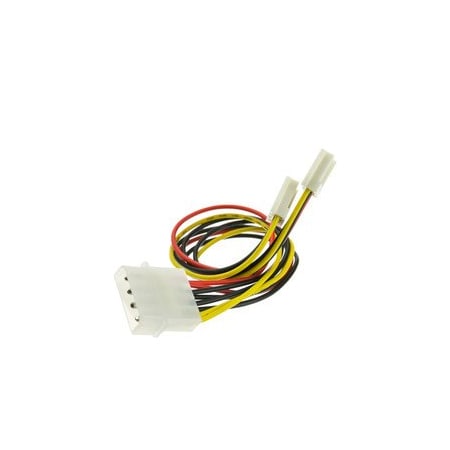 Cable Wholesale 4 Pin Molex to Floppy Power Y Cable, 5.25 inch Male to Dual 3.5 inch Female, 8 inch 11W3-02210